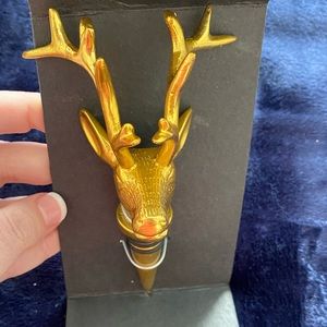 Brass Stag Bottle Stopper